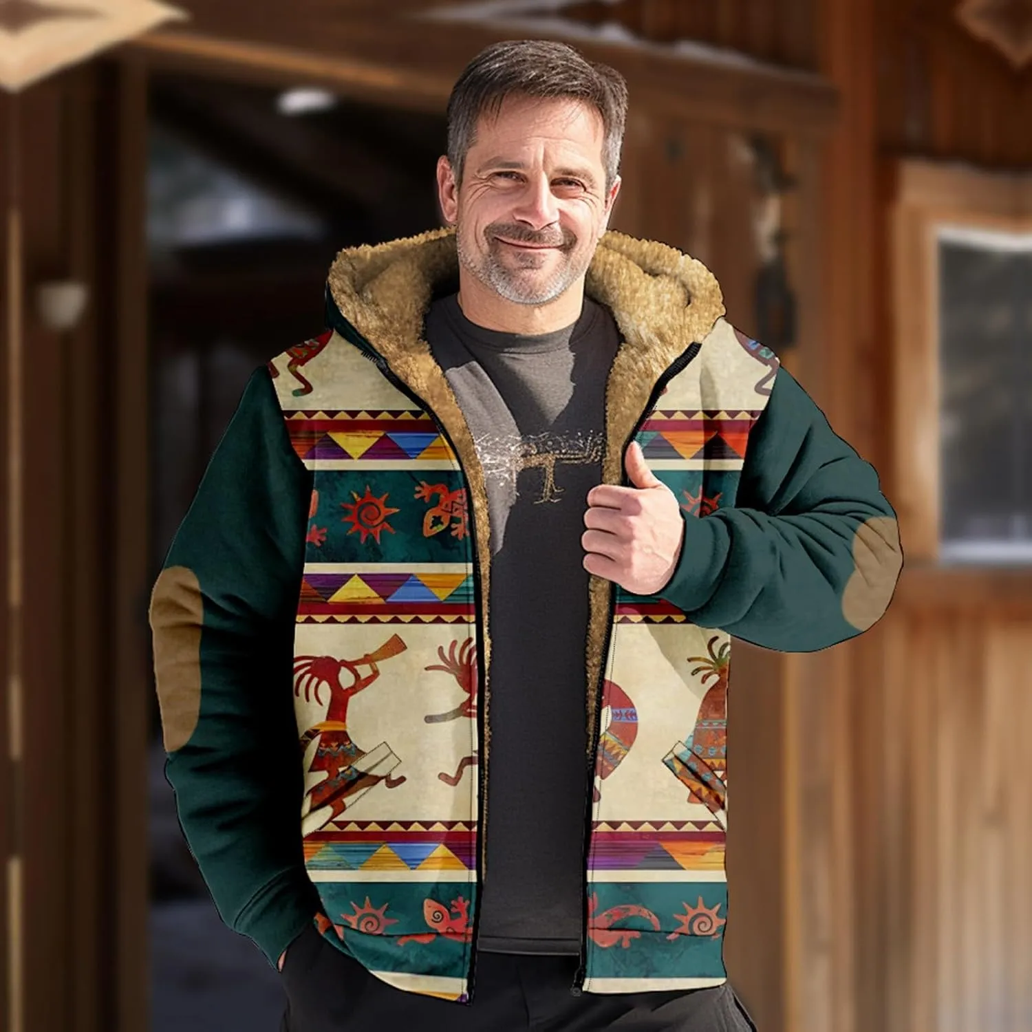 Men's Fashion Novelty Sweatshirts Long Sleeve Zipper Hooded Comfortable Coat Jacket for Men