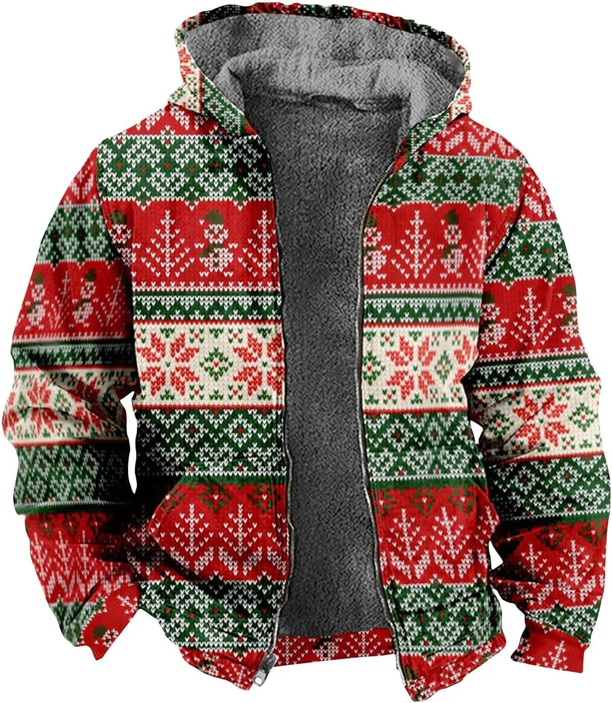 Men's Fashion Novelty Sweatshirts Long Sleeve Zipper Hooded Comfortable Coat Jacket for Men