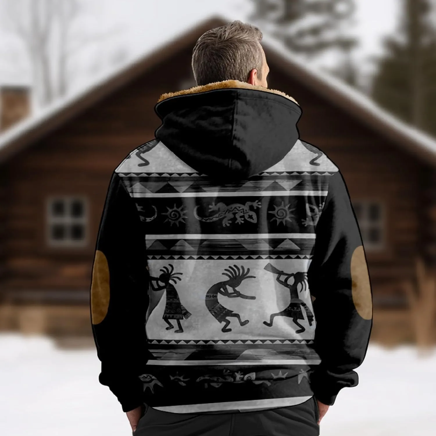 Men's Fashion Novelty Sweatshirts Long Sleeve Zipper Hooded Comfortable Coat Jacket for Men