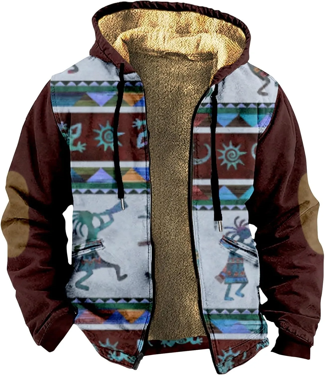 Men's Fashion Novelty Sweatshirts Long Sleeve Zipper Hooded Comfortable Coat Jacket for Men