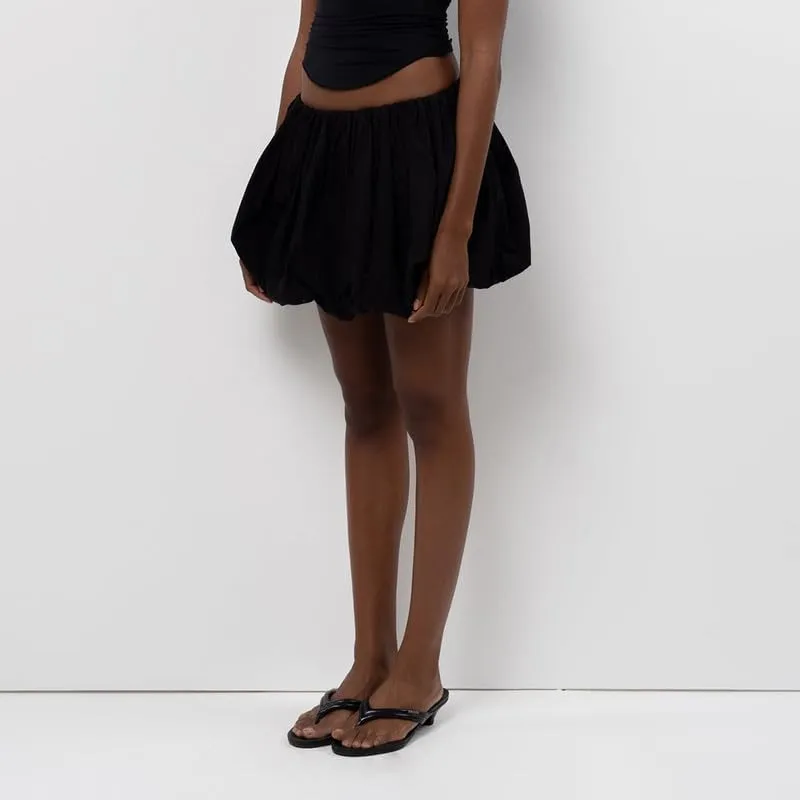 NUFIWI Y2K Bubble Mini Skirts for Women Cute Ruffled Balloon Short Skirts Elastic Waist Pleated A Line Flared Puffy Skirts