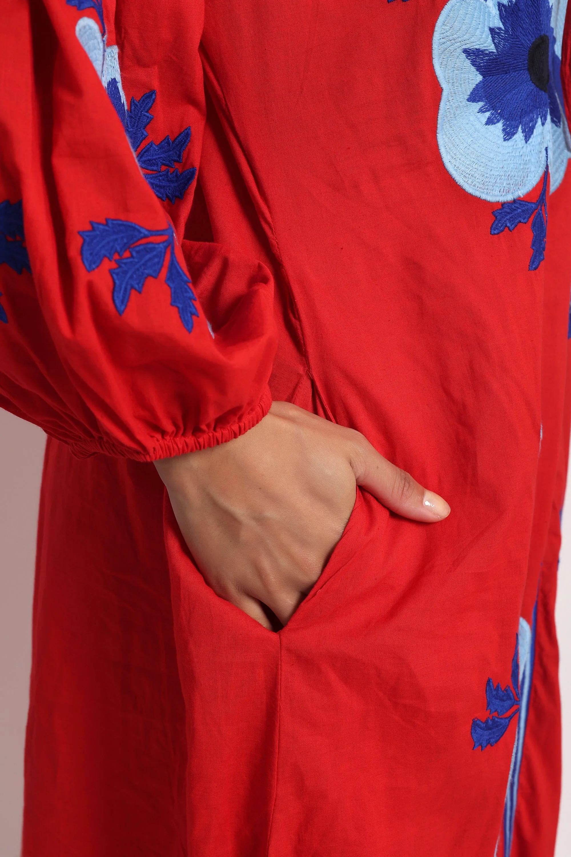 Romani Sun Dress Red Blue