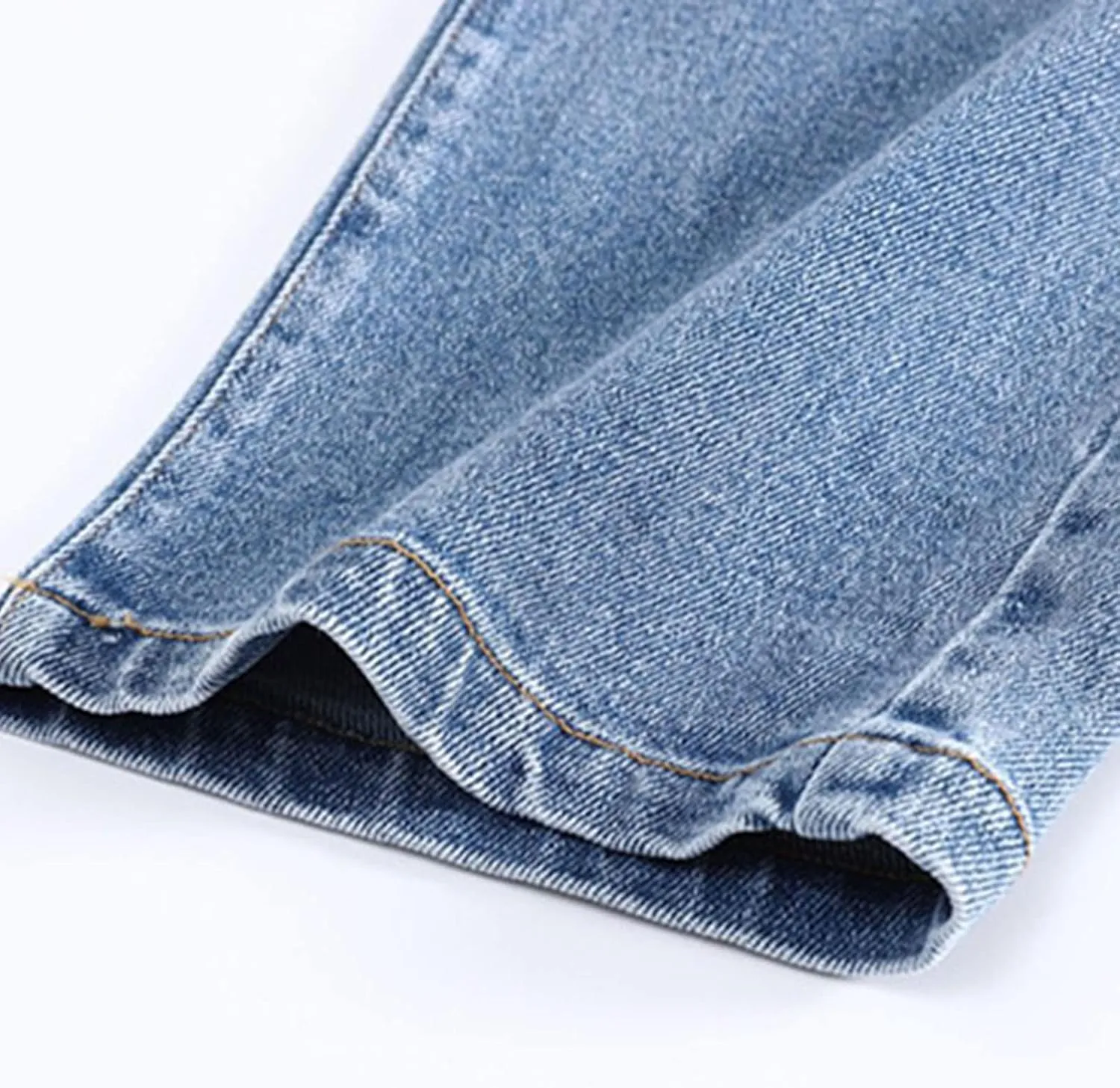 Straight Leg Jeans for Girls High Waisted Jeans Baggy Pants Hem Loose Stretchy Kids Cropped Wide Leg Jeans
