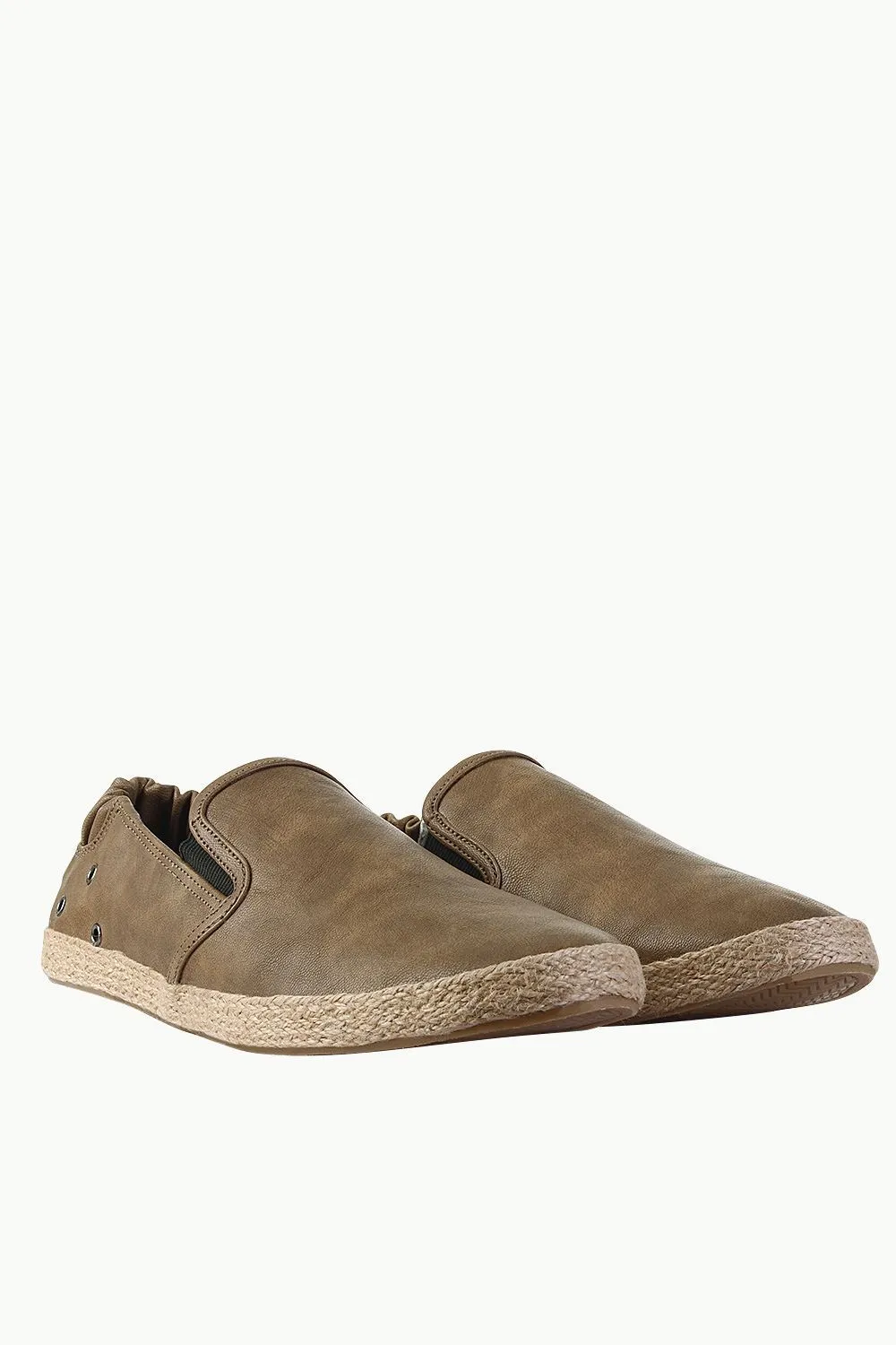 Stretchable Faux Leather Espadrilles