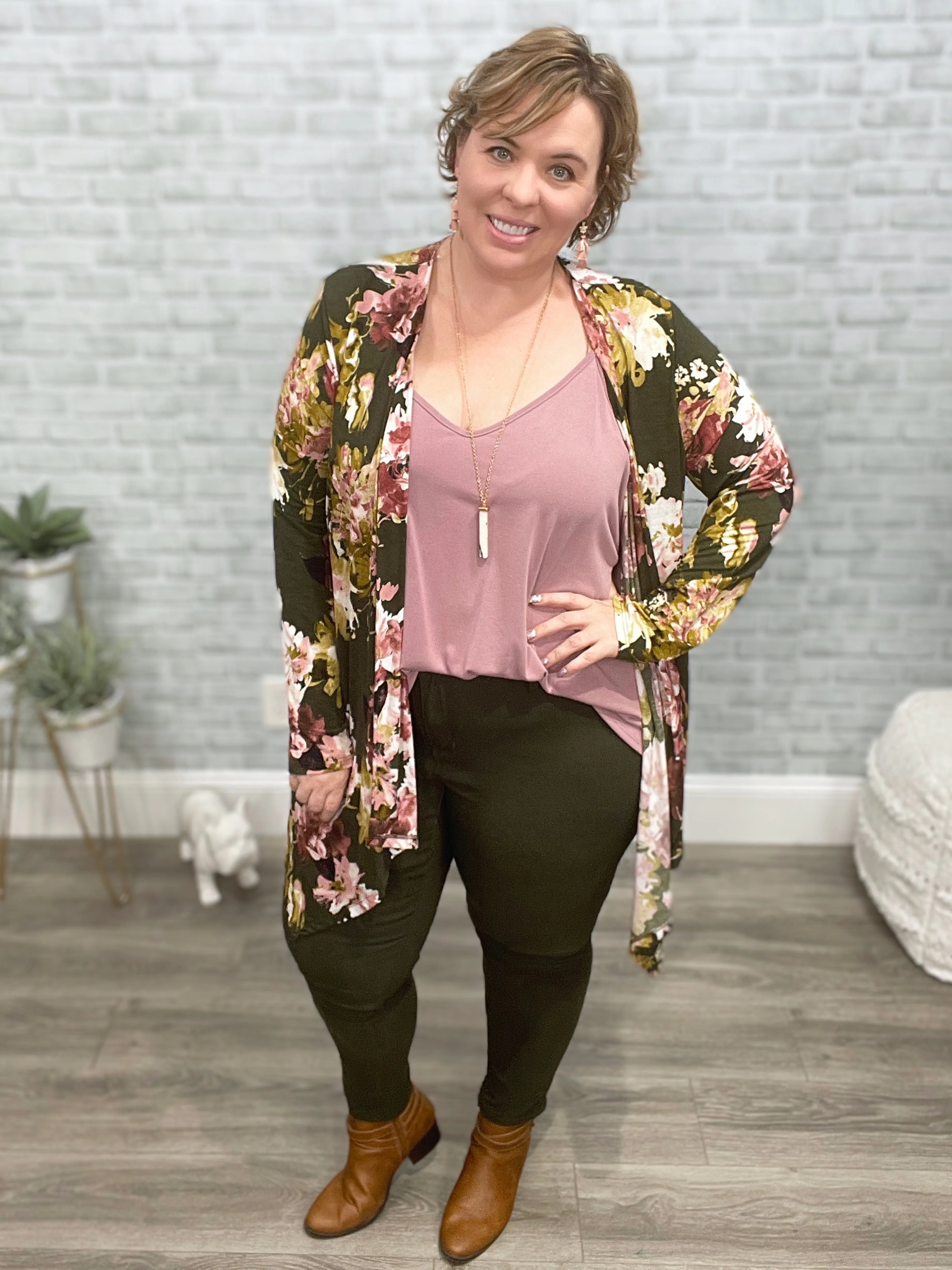 Stretchy Dark Olive Skinnies - Skinny Jeans