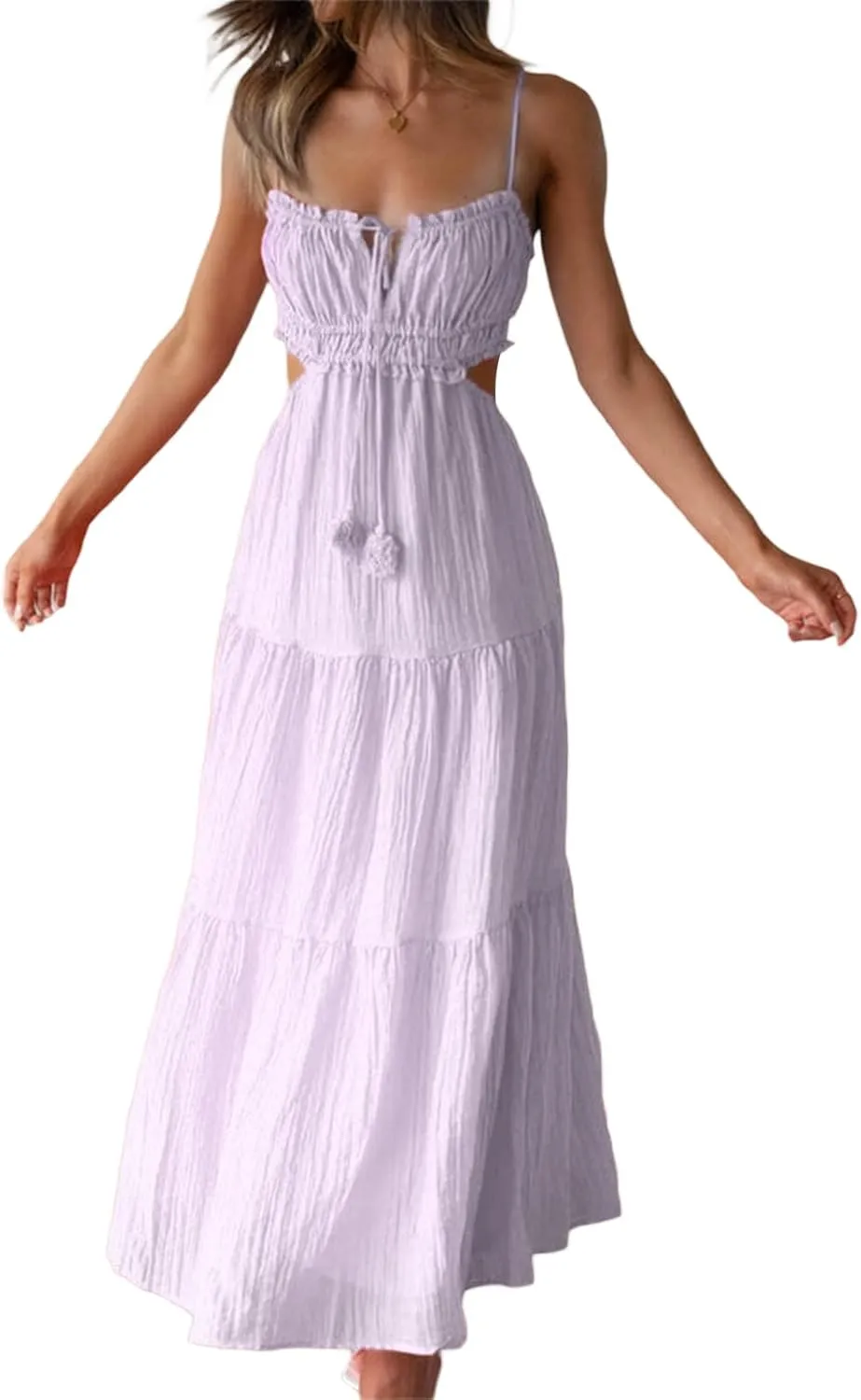 Summer Going Out Floral Swing Boho Maxi Dress Women Casual Sleeveless Loose A-line Ruffle Long Beach Dress