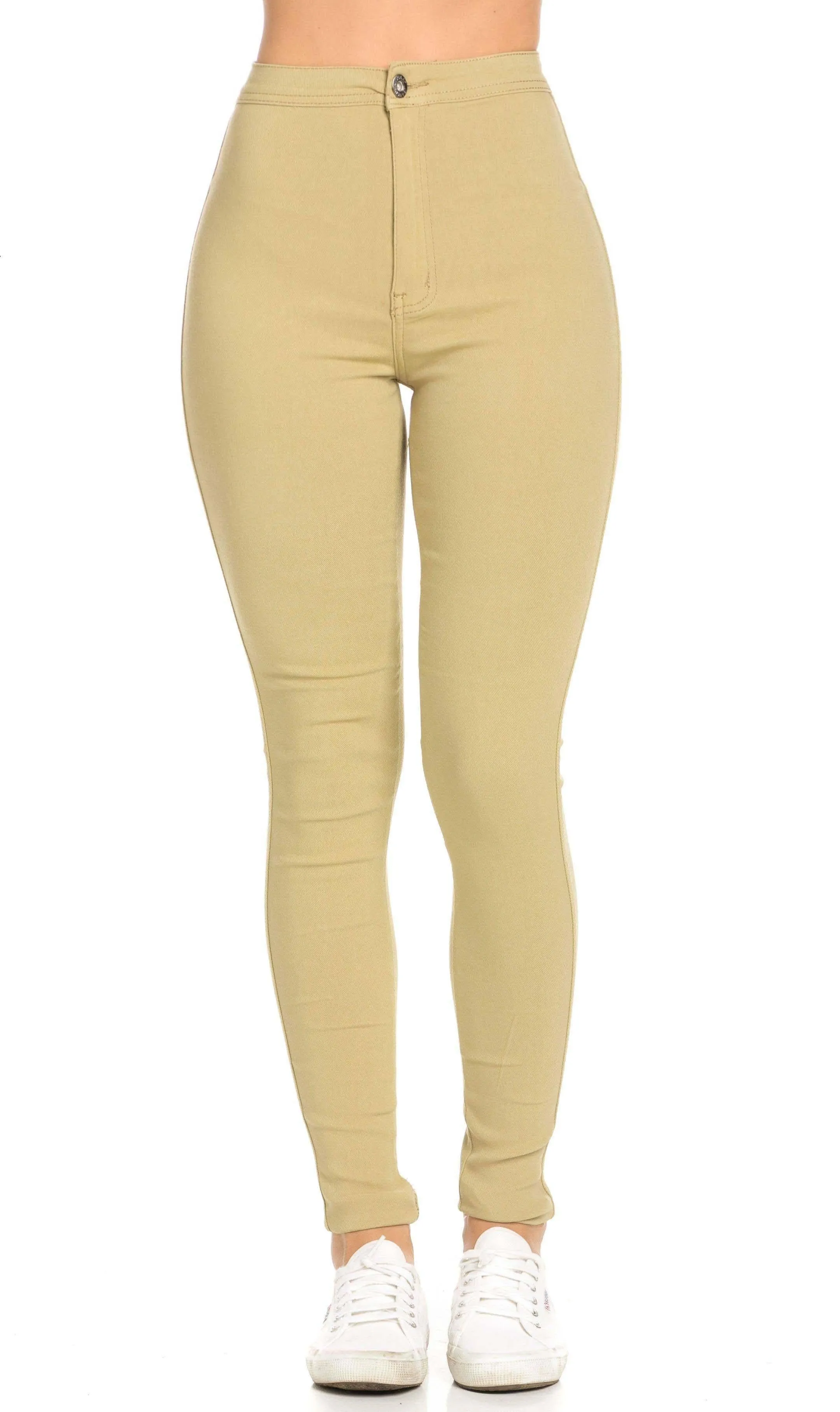 Super High Waisted Stretchy Skinny Jeans (S - 3XL) - Khaki