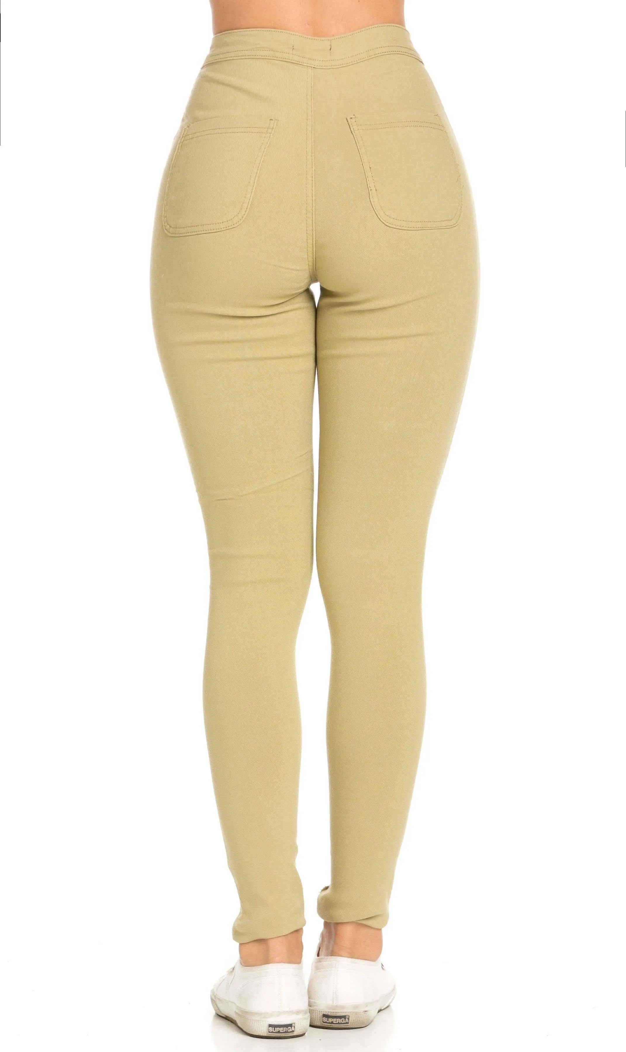 Super High Waisted Stretchy Skinny Jeans (S - 3XL) - Khaki