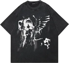 T-Shirt Streetwear Aesthetic Graphic Eyes Relaxed Tee Shirt Men Unisex