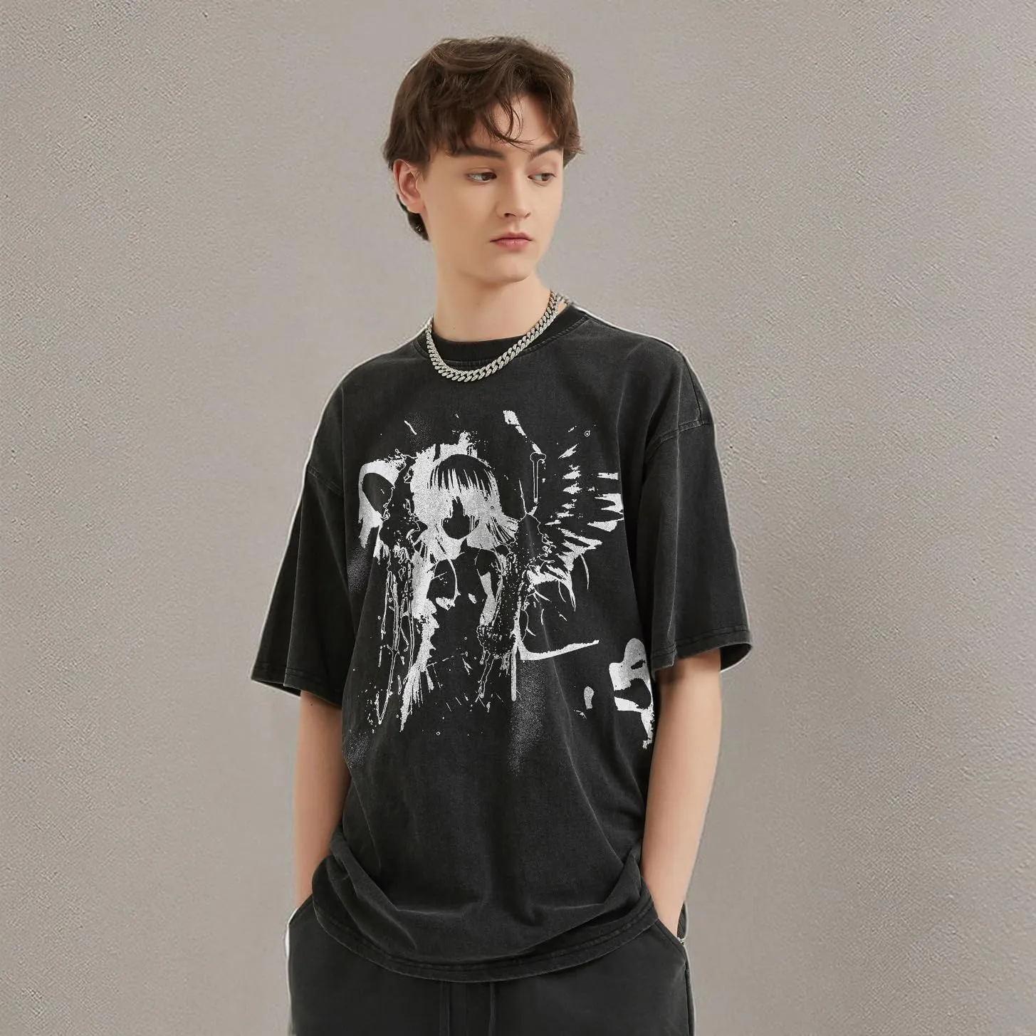 T-Shirt Streetwear Aesthetic Graphic Eyes Relaxed Tee Shirt Men Unisex