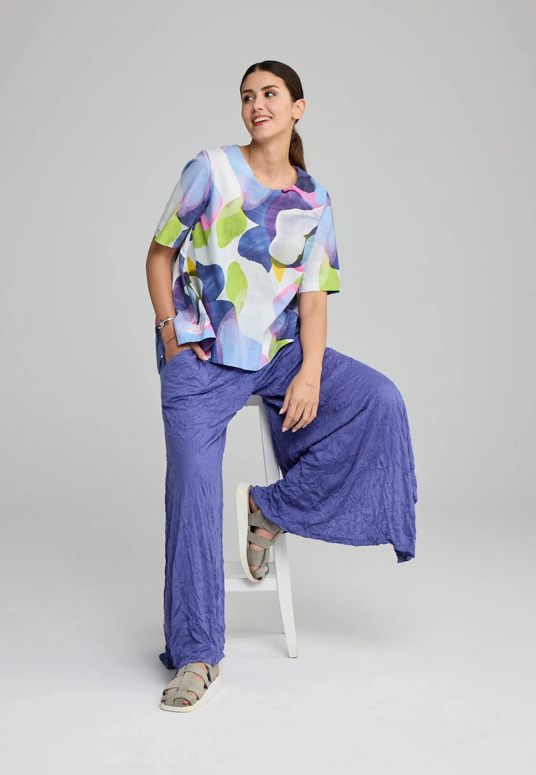 TALORA – Wrinkled Jersey Pants