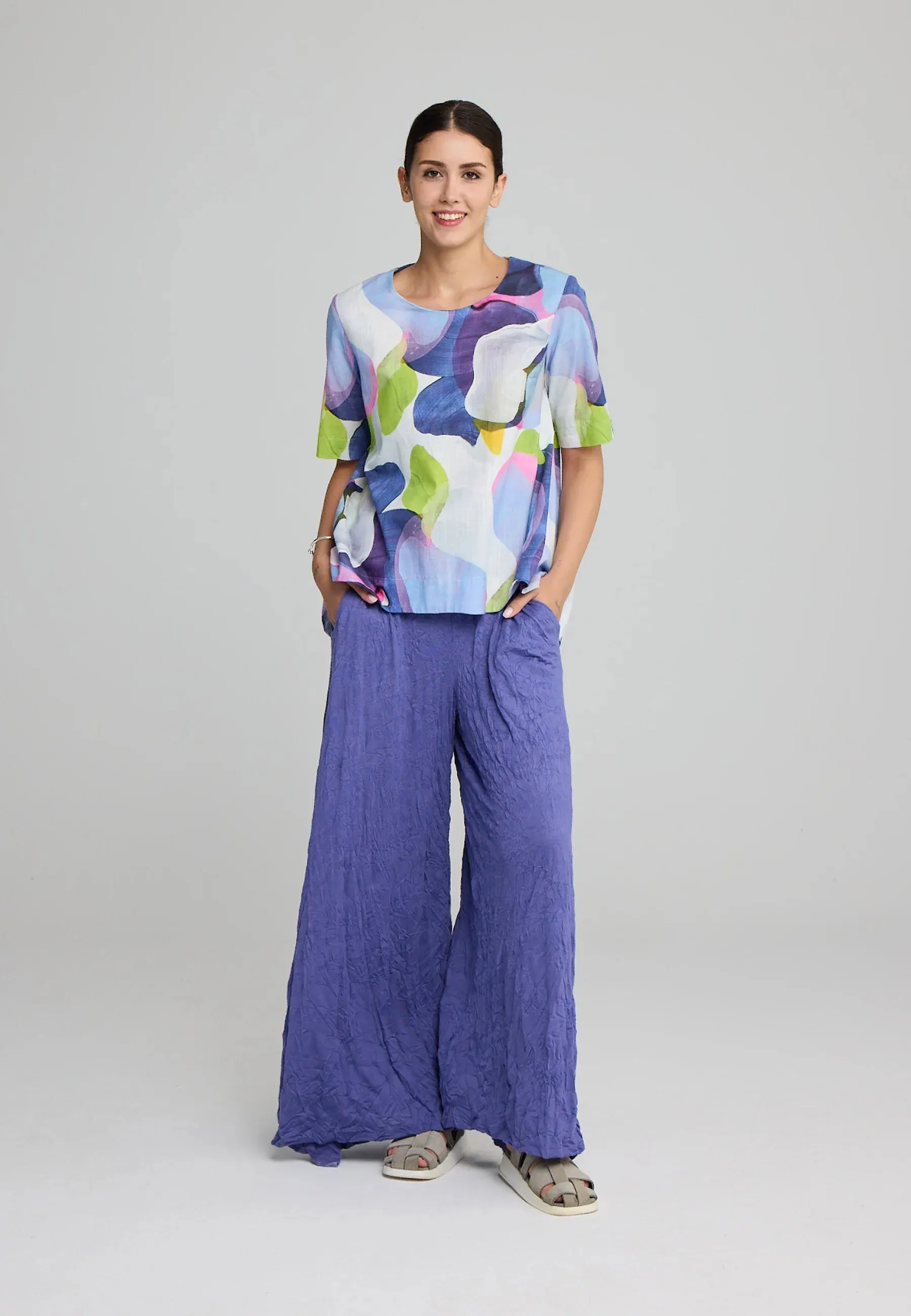 TALORA – Wrinkled Jersey Pants