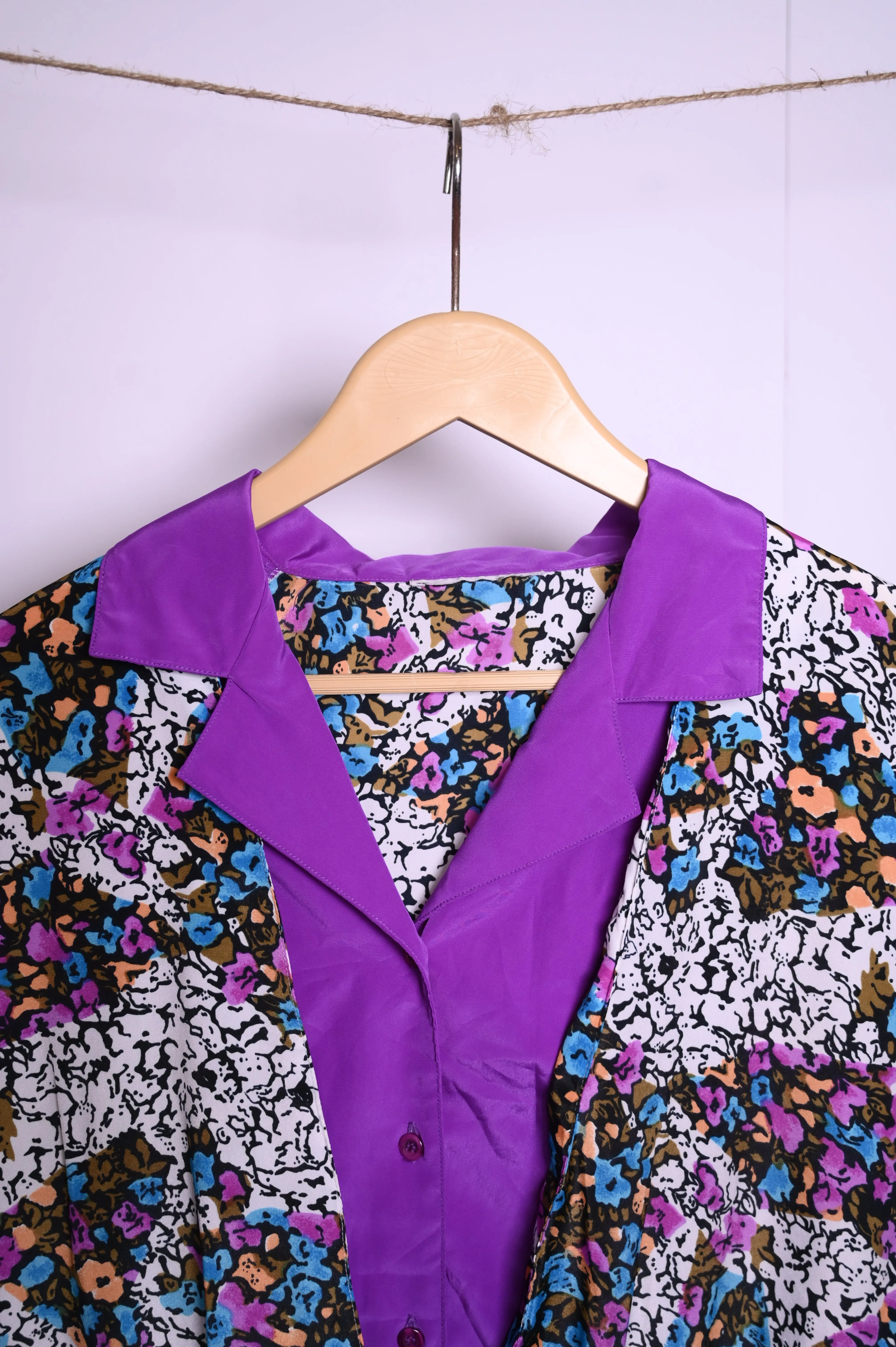 Thriftyfy Purple Collar Blouse – Medium