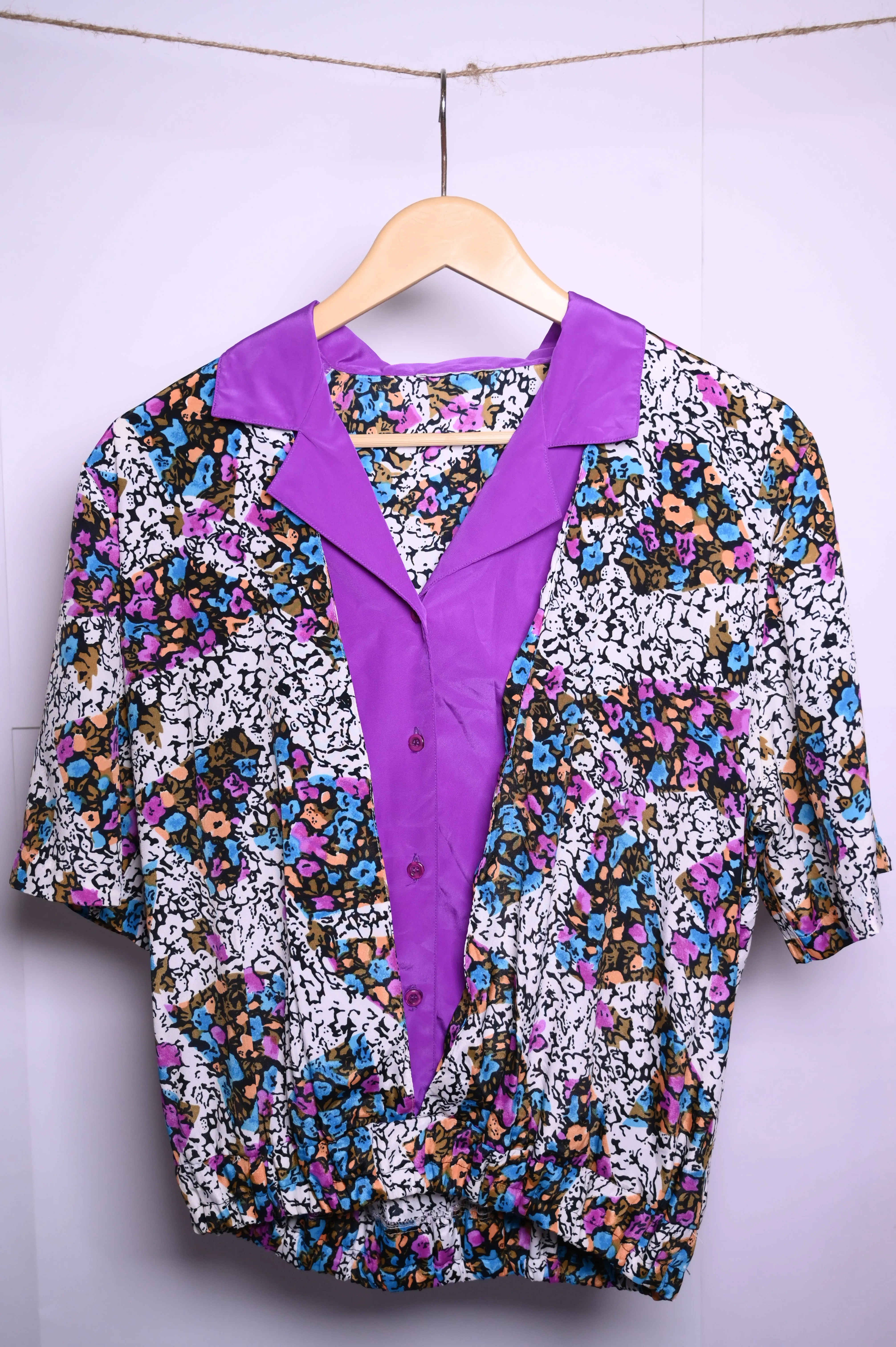 Thriftyfy Purple Collar Blouse – Medium