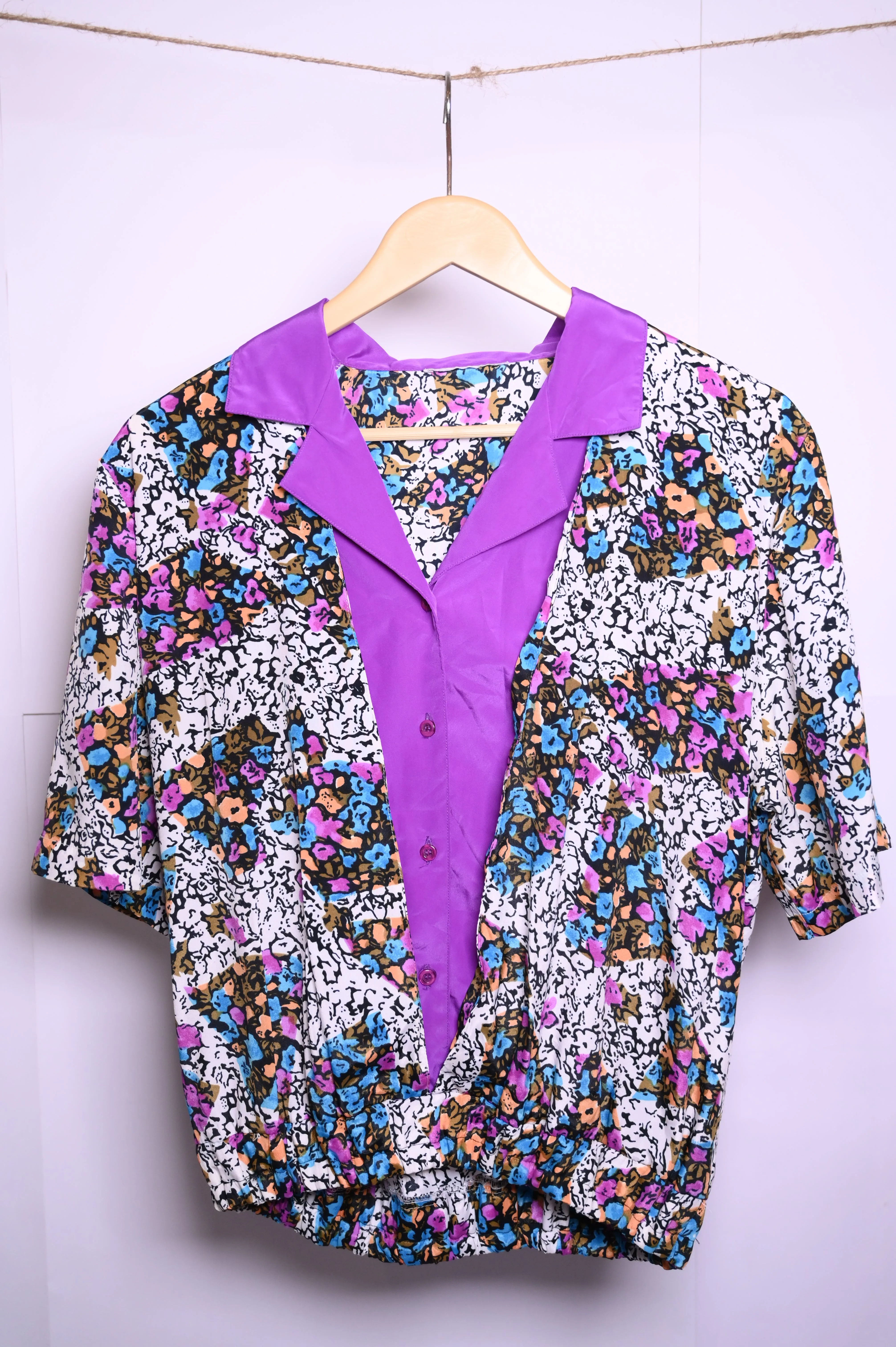 Thriftyfy Purple Collar Blouse – Medium