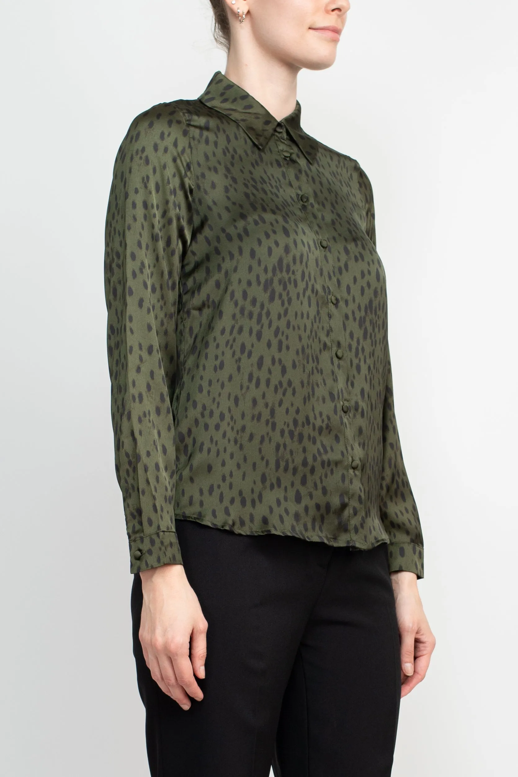 Truth Collar Neck Long Sleeve Front Button Detail Blouse