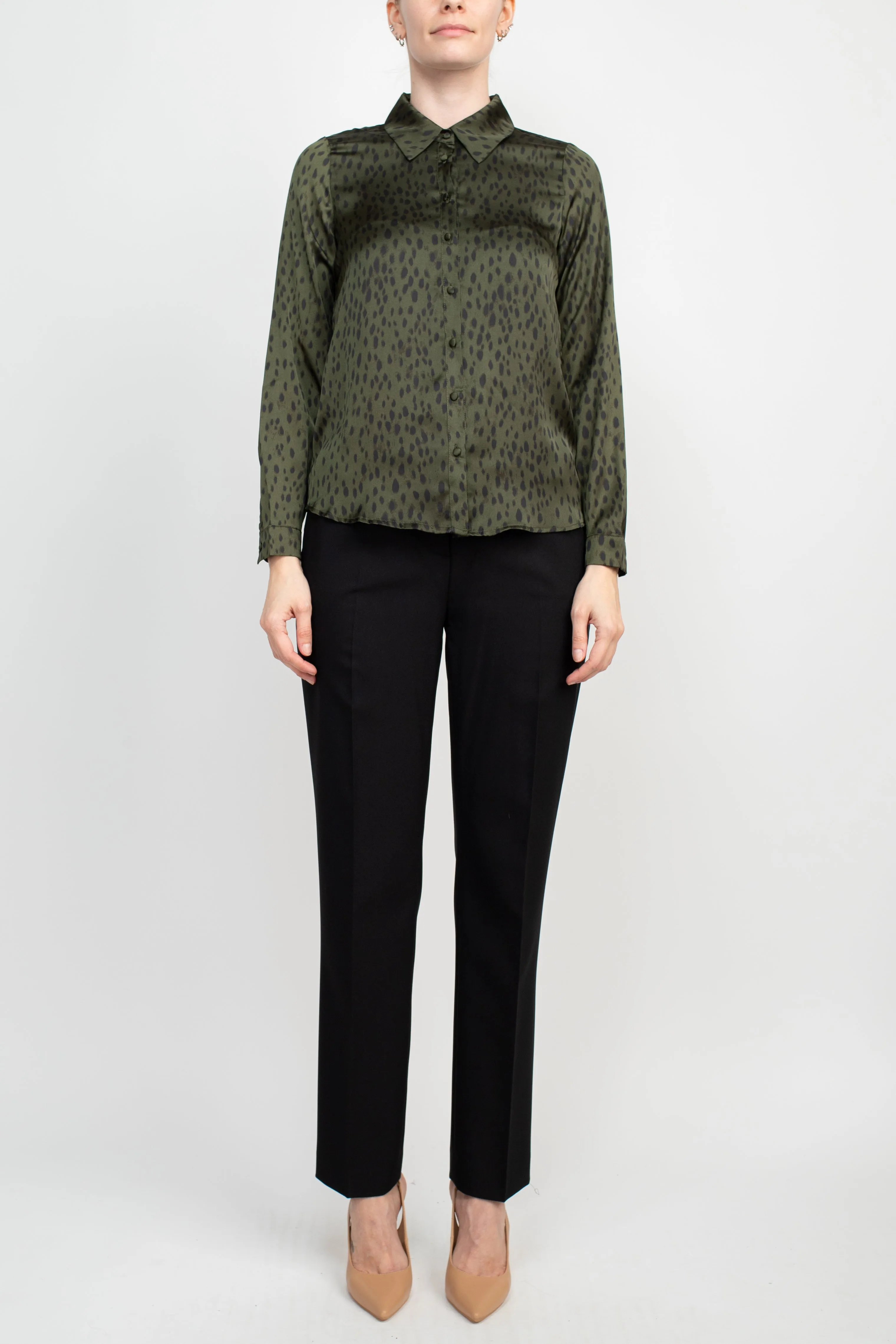 Truth Collar Neck Long Sleeve Front Button Detail Blouse