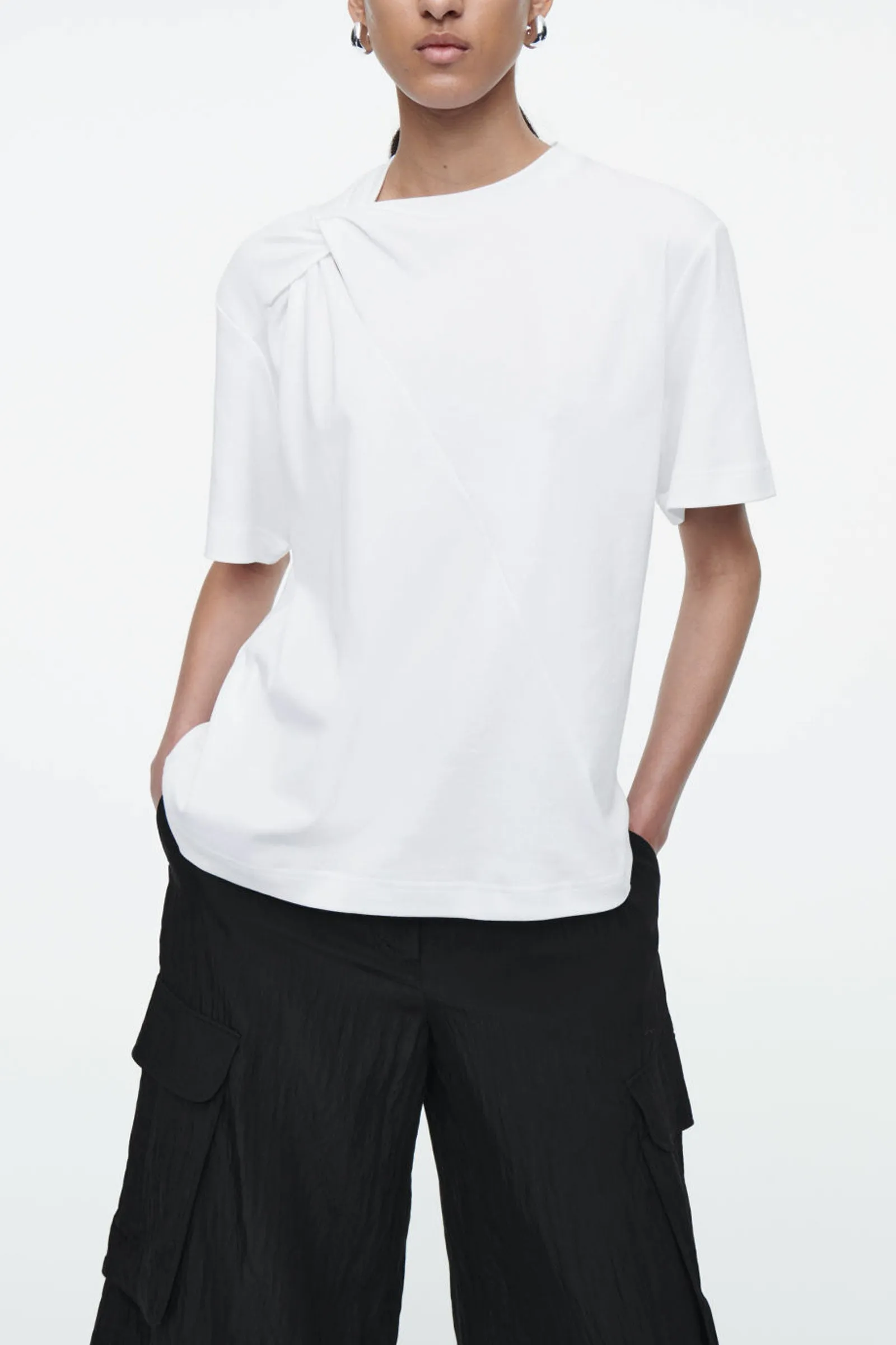 Twist-neck T-shirt