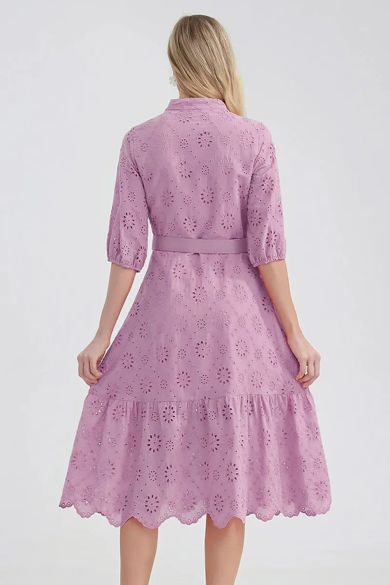 Vacation Romance Eyelet Midi Dress