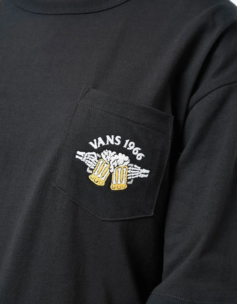 Vans Off The Wall Pocket T-Shirt - Black/Gold Fusion
