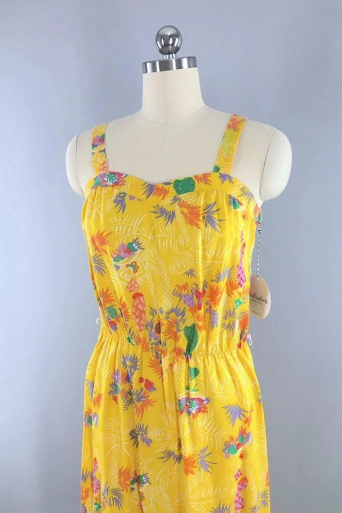 Vintage Tropical Print Sundress