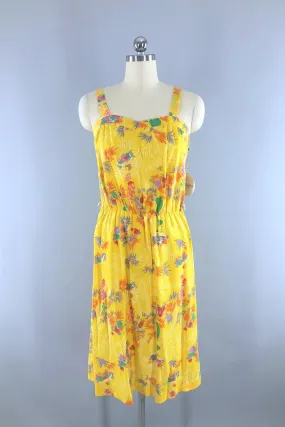 Vintage Tropical Print Sundress