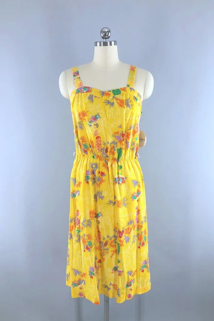 Vintage Tropical Print Sundress