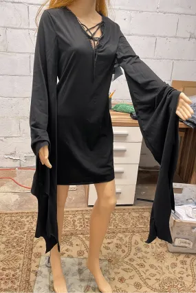 Women Beautiful Kimono Sleeve Style Delightful Solid Colored Deep V-Neck Restful Above Knee Comfortable Blouse - WSB75502
