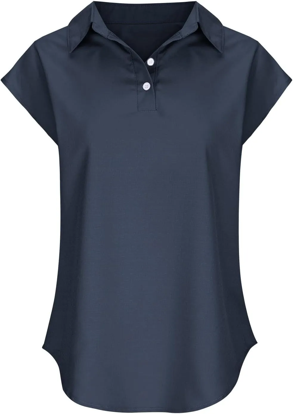 Women's Cap Sleeve Golf Polo Shirt Collared V Neck Tennis Tank Tops UPF 50  Quick Dry Lightweight Casual Athletic Top