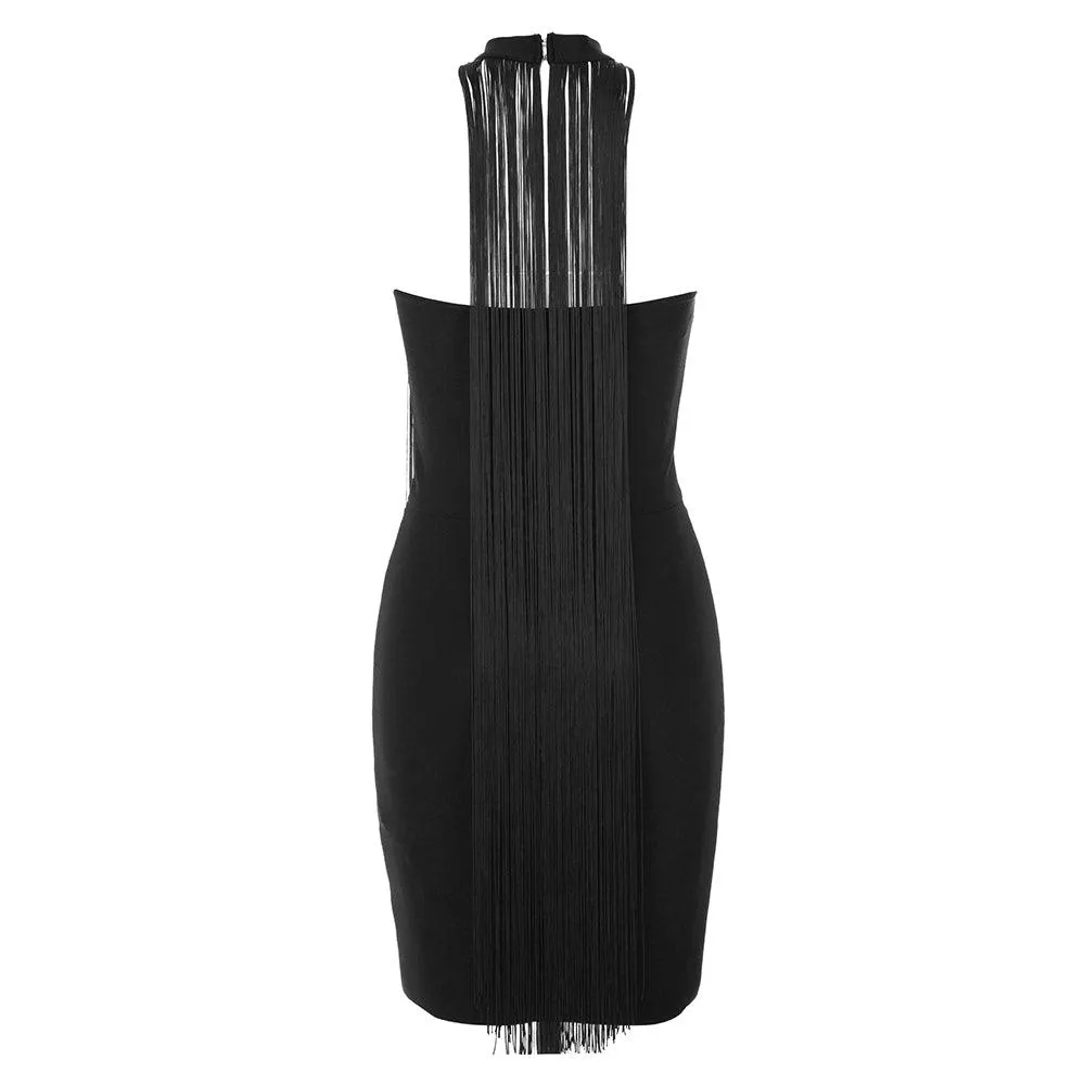 Women's Strapless Tassel Mini Bandage Dress - Sexy Summer Sundress for Parties