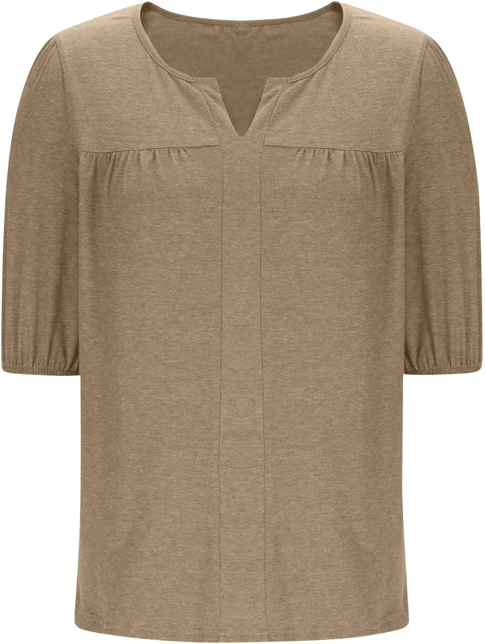 Xiaojmake Womens Summer Casual Tunic Tops Dressy 2025 Short Sleeve Pleated Trendy Shirts Casual Flowy Blouse for Leggings